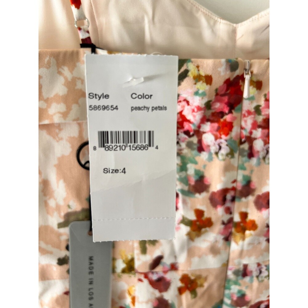 Black Halo Dress Women's Size 4 Clover Sheath Dress Peachy Floral New - Picture 14 of 15